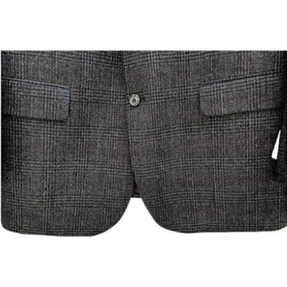 NWT Bert Pulitzer 100% Lambswool Plaid Sports Coat Blazer Dark Gray Men’s 44R - Picture 3 of 8